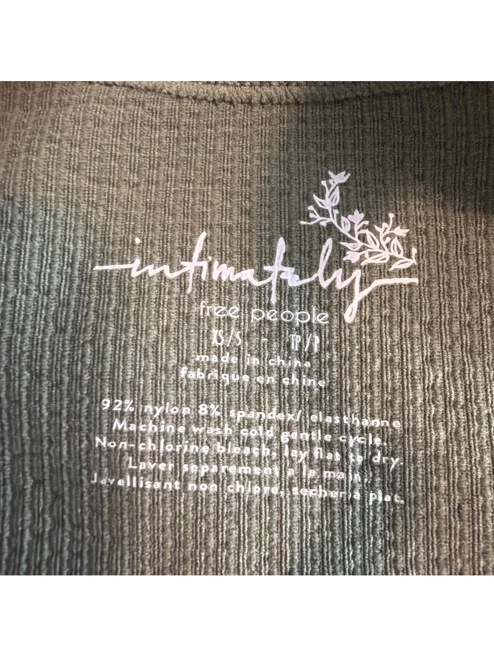 Free People Intimately Ribbed Seamless Tank Top Sage Green XS/S High Neck